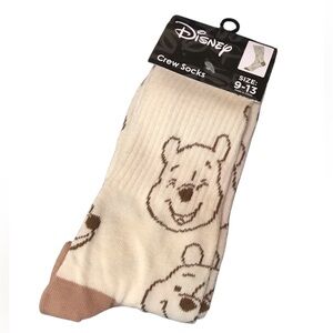 Disney Cream and Brown Winnie the Pooh Crew Socks